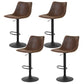 Artiss 4x Bar Stools Vintage Leather Swivel Gas Lift Brown