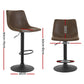 Artiss 4x Bar Stools Vintage Leather Swivel Gas Lift Brown