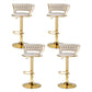 Artiss 4x Bar Stools Gas Lift Velvet Woven Backrest Ivory