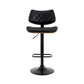 Artiss Bar Stools Kitchen Dining Chairs Gas Lift Stool Wooden Leather Black