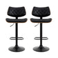 Artiss 2x Bar Stools Kitchen Dining Chairs Gas Lift Stool Wooden Leather Black