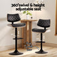 Artiss 2x Bar Stools Kitchen Dining Chairs Gas Lift Stool Wooden Leather Black