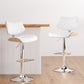 Artiss 2x Bar Stools Kitchen Dining Chairs Gas Lift Stool Wooden Leather White