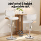 Artiss 4x Bar Stools Kitchen Dining Chairs Gas Lift Stool Wooden Leather White