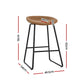 Artiss 2x Bar Stools Kitchen Dining Chairs Counter Stool PU Leather Metal Brown