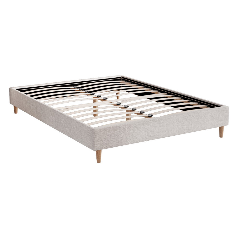 Artiss Bed Frame Queen Size Beige ZORA