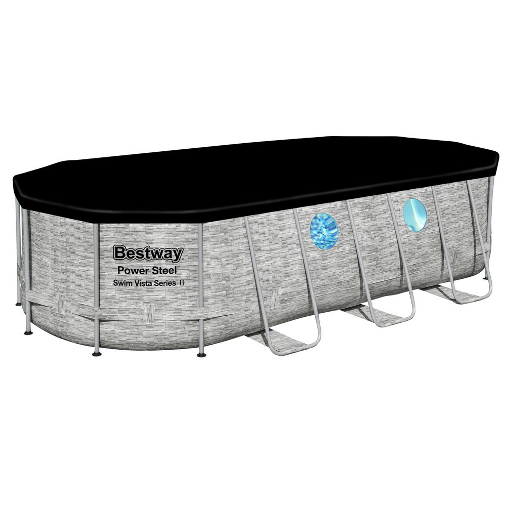 Bestway Swimming Pool 549x274x122cm Steel Frame Above Ground Pools Filter Pump Ladder 13430L