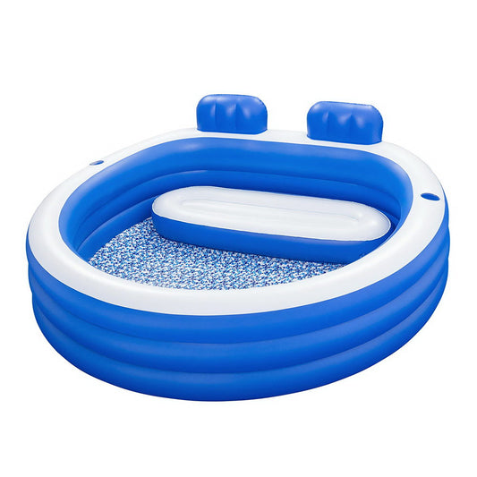 Bestway Kids Inflatable Pool Above Ground Pools Bench Seat Cup Holder 231x219cm