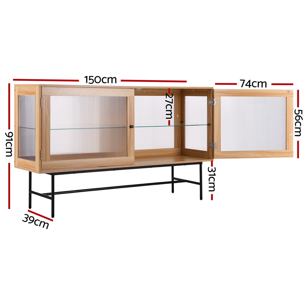 Artiss Buffet Sideboard Double Doors - Oak