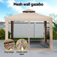 Instahut Gazebo Marquee 3m Outdoor Event Tent Camping Party Mesh Wall Canopy Brown