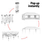 Instahut Gazebo Pop Up Marquee 3x6m Wedding Party Outdoor Camping Tent Canopy Side Wall White