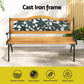 Gardeon Outdoor Garden Bench Seat 126cm Wooden Cast Iron 3 Seater Patio Furniture