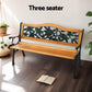 Gardeon Outdoor Garden Bench Seat 126cm Wooden Cast Iron 3 Seater Patio Furniture