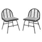 Gardeon 2x Outdoor Chairs Dining Chair Lounge Wicker Patio Furniture Black