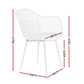 Gardeon 4PC Outdoor Dining Chairs PP Lounge Chair Patio Furniture Garden White