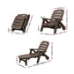 Gardeon Sun Lounger Folding Lounge Chair Wheels Patio Outdoor Furniture Brown