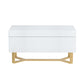 Artiss Storage Ottoman Blanket Box Criss-cross Linen White