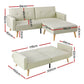 Artiss Sofa Bed Ottoman 200CM Beige Faux Linen