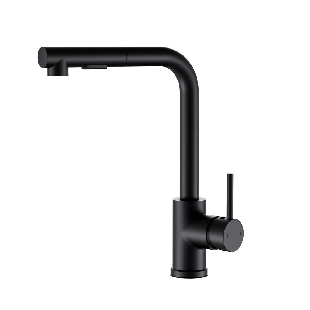 Kitchen Mixer Tap Pull Out Rectangle 2 Mode Sink Basin Faucet Swivel WELS Black