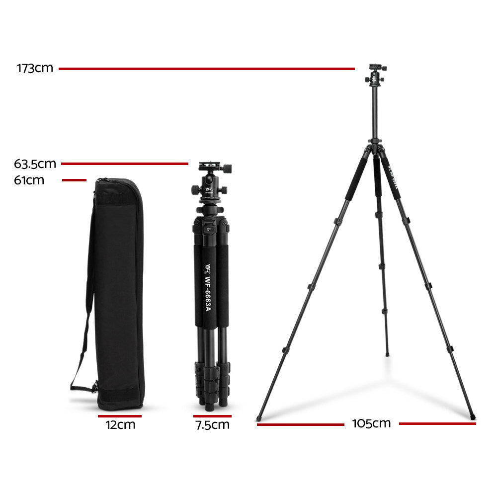 Weifeng Professional Camera Tripod Stand Mount DSLR Travel Adjustable 64-173cm