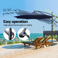 Instahut 3m Umbrella w/Base Outdoor Cantilever Beach Garden Patio Parasol Navy