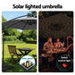 Instahut Outdoor Umbrella 3M Cantilever Beach LED Base Garden Sun Patio Charcoal