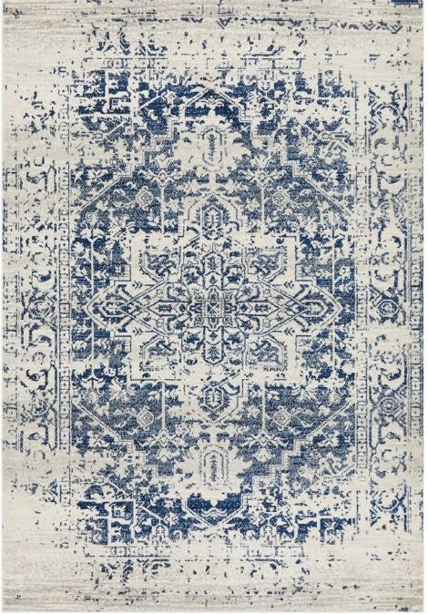 Evoke 253 White Navy by Rug Culture -400X300CM - RECTANGLE