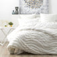 Chenille Wave 100% Cotton Vintage Washed White Tufted European Pillowcase by Cloud Linen