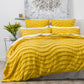 Chenille Wave 100% Cotton Vintage Washed Mustard Tufted European Pillowcase by Cloud Linen