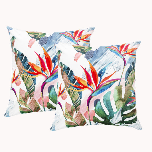 Paradise Twin Pack Poly Velvet Printed Cushion by Renee Taylor