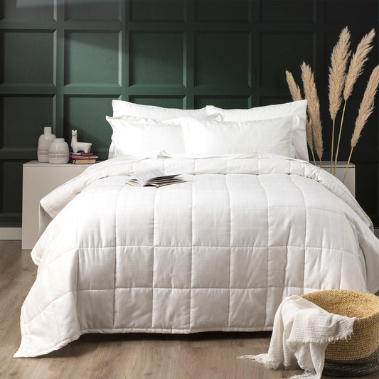 Willow 500 TC Cotton Jacquard White Comforter Set by Ddecor Home King