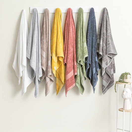 Stella 650 GSM Soft Bamboo Cotton 5 Piece Silver Bath Towel by Renee Taylor