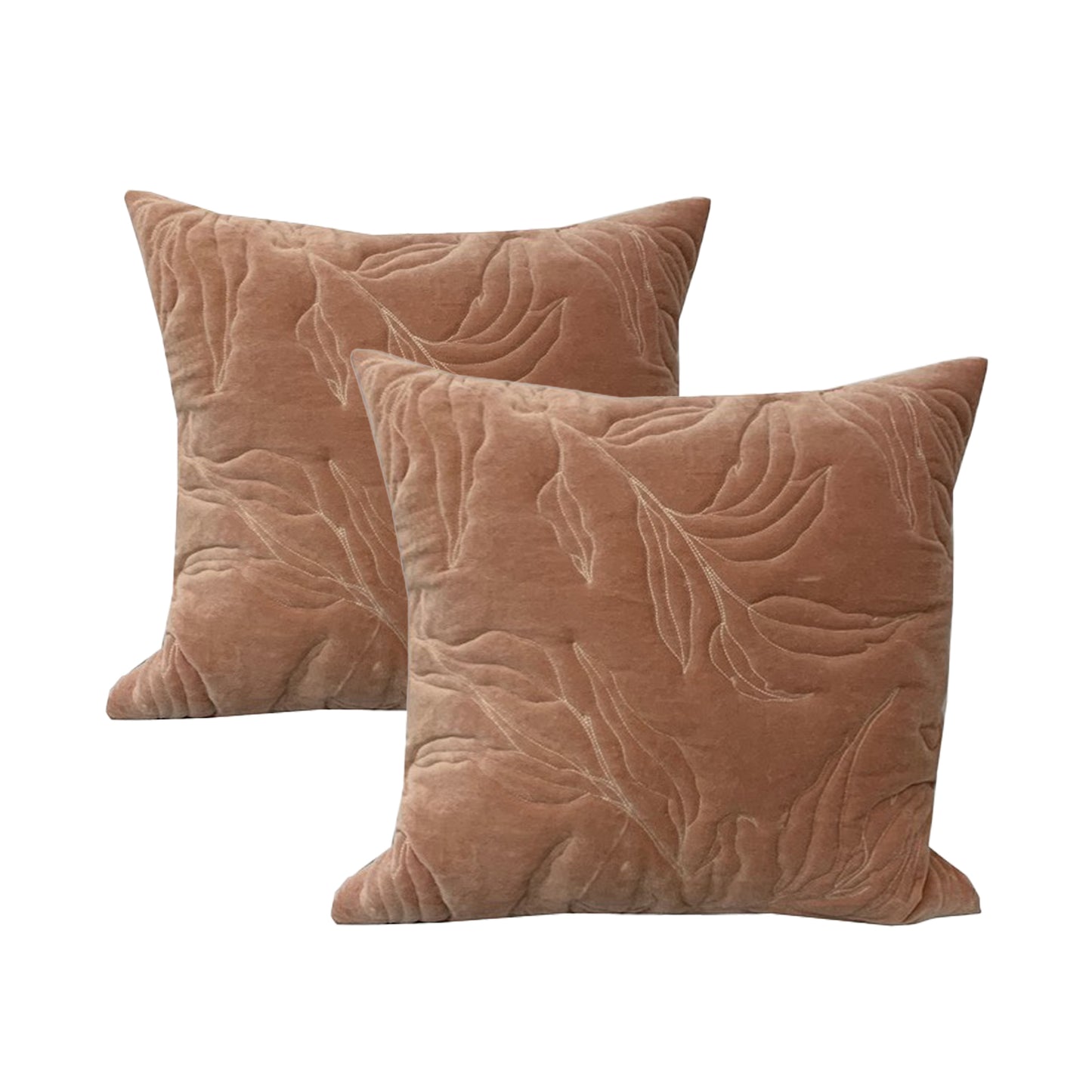 Sophie Nude Twin Pack Cotton Velvet Cushion Polyester Filled by Cloud Linen