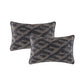 Lulu Grey Twin Pack Cotton Embroidered Cushion Feather Filled by Cloud Linen