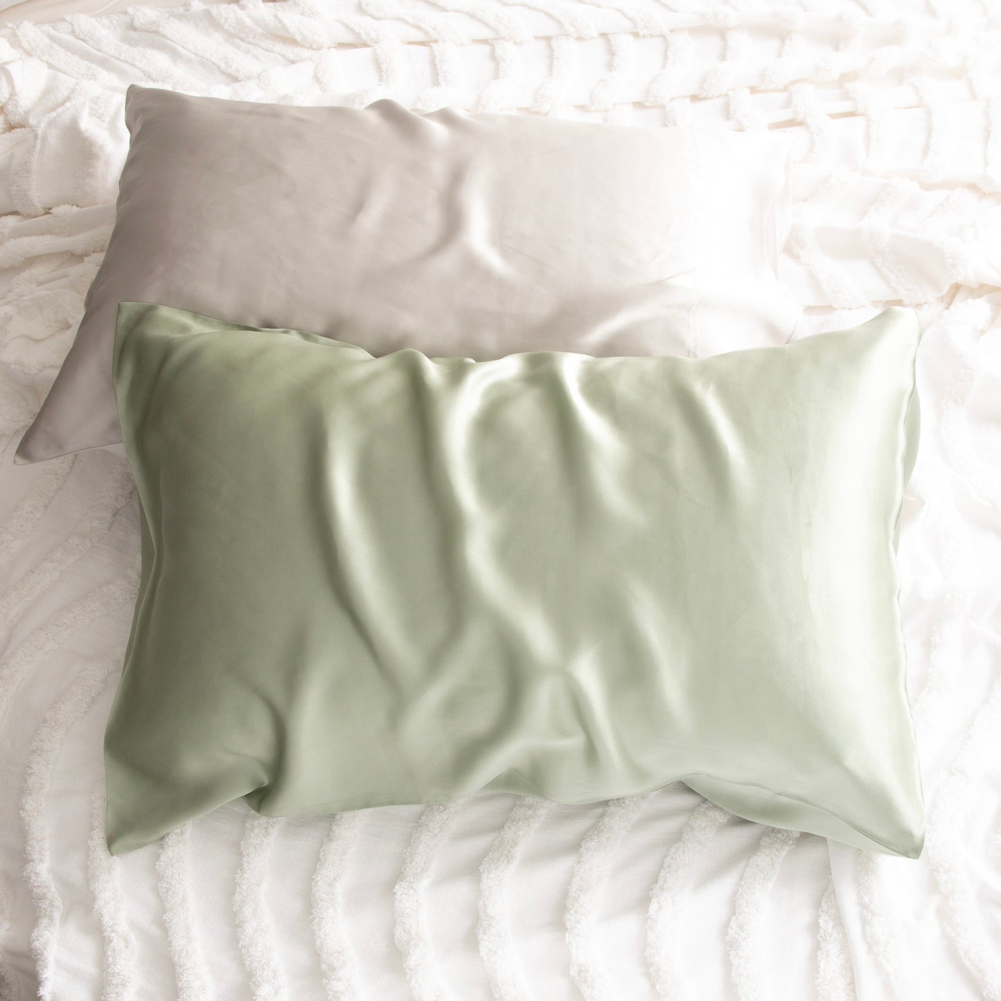 100% Mulberry Silk Sage Standard Pillowcase by Renee Taylor