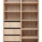 GENEVA THREE SHELF/FOUR DRAWER BUILT IN WARDROBE - CLASSIC - NATURAL OAK