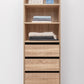 GENEVA THREE SHELF/FOUR DRAWER BUILT IN WARDROBE - FLUTED - NATURAL OAK