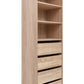 GENEVA THREE SHELF/FOUR DRAWER BUILT IN WARDROBE - FLUTED - NATURAL OAK