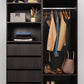 MALMO THREE SHELF/FOUR DRAWER WALK IN WARDROBE - CLASSIC - NORDIC ASH