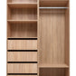 MALMO THREE SHELF/FOUR DRAWER WALK IN WARDROBE - CLASSIC - NATURAL OAK