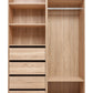 MALMO THREE SHELF/FOUR DRAWER WALK IN WARDROBE - FLUTED - NATURAL OAK