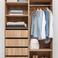 MALMO THREE SHELF/FOUR DRAWER WALK IN WARDROBE - SLIM SHAKER - NATURAL OAK