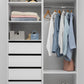 MALMO THREE SHELF/FOUR DRAWER WALK IN WARDROBE - SLIM SHAKER - WHITE