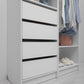 MALMO THREE SHELF/FOUR DRAWER WALK IN WARDROBE - SLIM SHAKER - WHITE