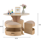 Jooyes Kids Round Wooden Table with Storage Stools Beige - Set Of 5