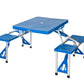 Foldable Lightweight 4-seater Camping Table Set - Blue