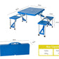 Foldable Lightweight 4-seater Camping Table Set - Blue