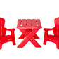 Kids Durable Table and Two Child-sized Chairs Set - Red