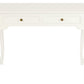 Queen Anne 2 Drawer Desk (White)