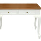 Queen Anne 2 Drawer Desk (White Caramel)